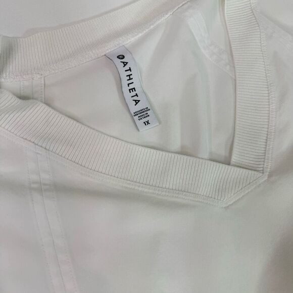 Athleta Top Womens 1X Shirt White Pullover V Neck Oversized Comfort AThletic - Picture 4 of 7